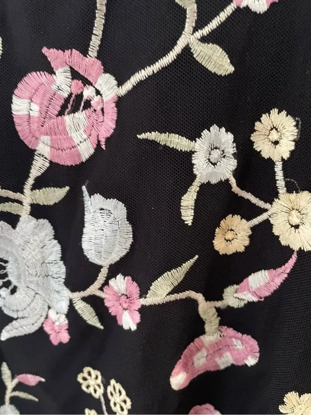 Pippa & Julie Black Floral Embroidered Cold-Shoulder Peplum Dress